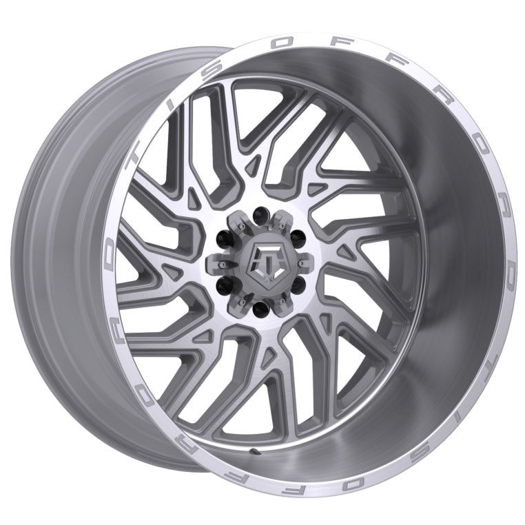 22X12 TIS 544BSM OFF-ROAD WHEELS WITH 8X170 BOLT PATTERN AND -44 OFFSET - SILVER BRUSHED