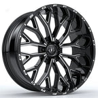 20X10 TIS OFF-ROAD 565BM WHEELS - 6X135 WITH -24 OFFSET - GLOSS BLACK & MILLED