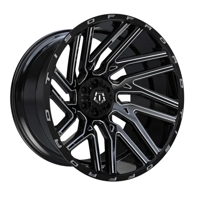 20X10 TIS 554BM OFF-ROAD WHEELS - 8X6.5(165.1) WITH -19 OFFSET- GLOSS BLACK & MILLED