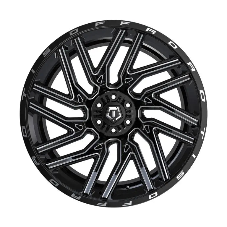 20X10 TIS 554BM OFF-ROAD WHEELS - 8X6.5(165.1) WITH -19 OFFSET- GLOSS BLACK & MILLED