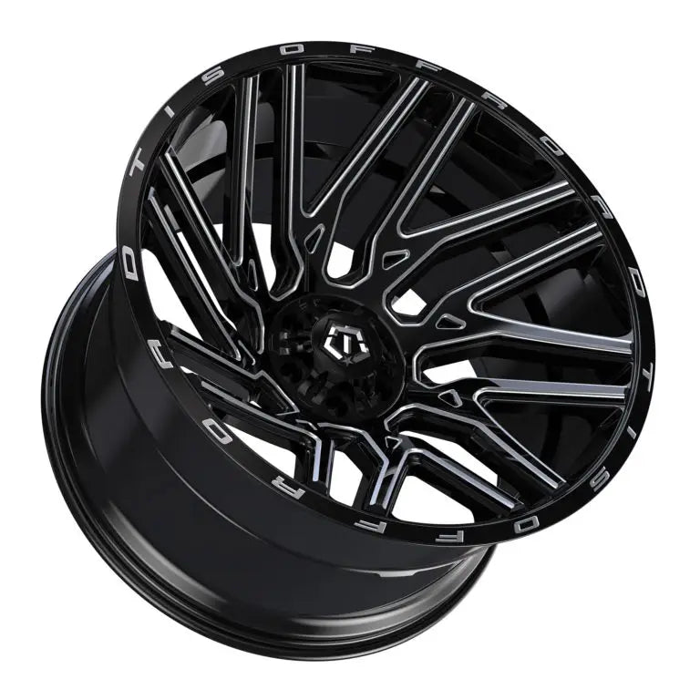 20X10 TIS 554BM OFF-ROAD WHEELS - 8X6.5(165.1) WITH -19 OFFSET- GLOSS BLACK & MILLED