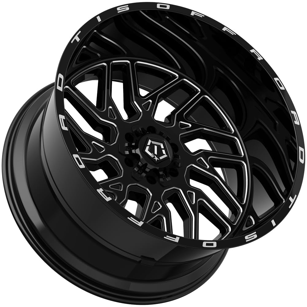 TIS 544BM 22x12 Cast Aluminum Off-Road Wheel with 8x6.50 Bolt Pattern and -44 Offset