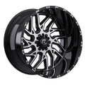 22X12 TIS 544MB OFF-ROAD WHEELS WITH 8X170, -44 OFFSET BOLT PATTERN - GLOSS BLACK & MACHINED FACE