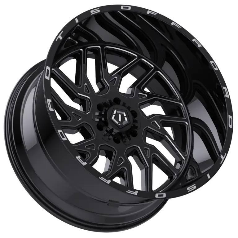 TIS 544BM OFF-ROAD WHEELS 8X180 - GLOSS BLACK & MILLED