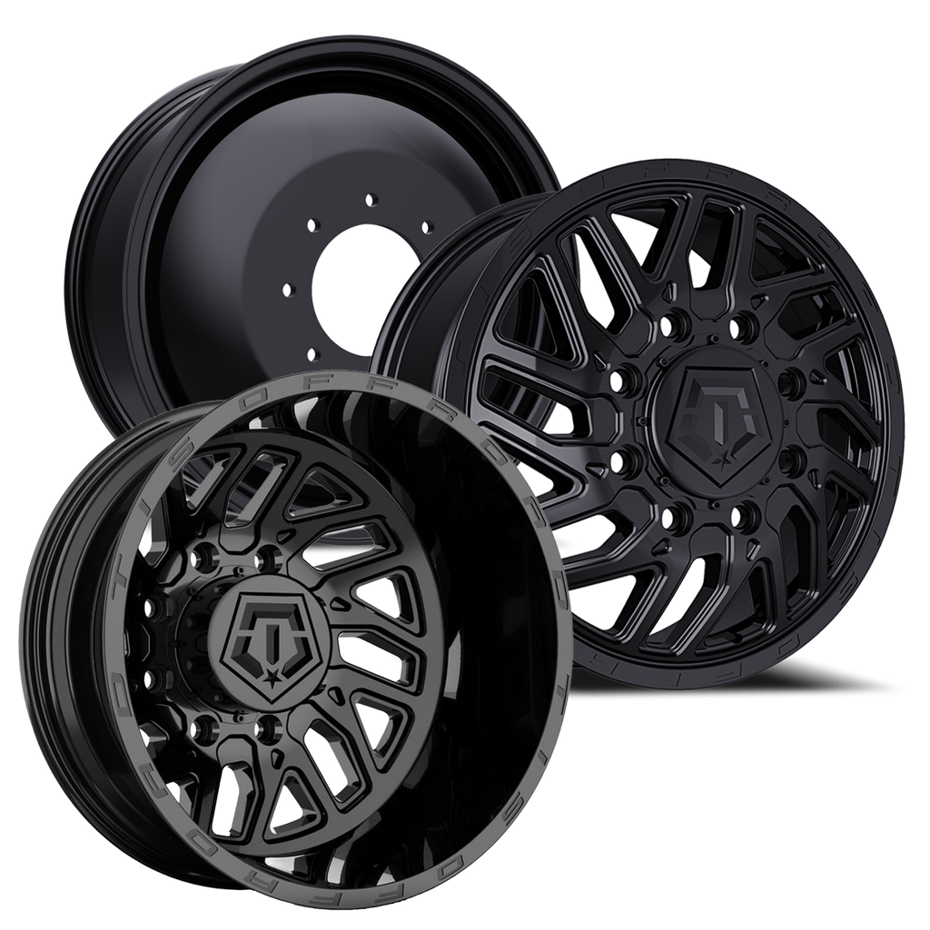 TIS 544B DUALLY WHEELS 8X210 - GLOSS BLACK - SET OF 6