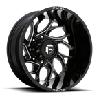 FUEL RUNNER D741 DUALLY WHEELS 8X200 - GLOSS BLACK & MILLED - SET OF 6