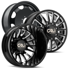 CALI OFF-ROAD SUMMIT 9110 DUALLY WHEELS 8X200 - GLOSS BLACK & MILED - SET OF 6