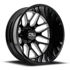 CALI OFF-ROAD INVADER 9115D DUALLY WHEELS 8X200 - GLOSS BLACK & MILED - SET OF 6