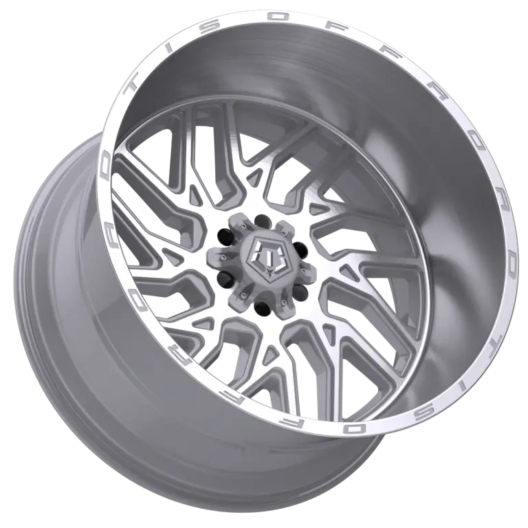 22X12 TIS 544BSM OFF-ROAD WHEELS WITH 8X170 BOLT PATTERN AND -44 OFFSET - SILVER BRUSHED