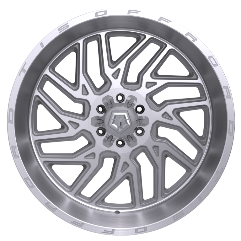 22X12 TIS 544BSM OFF-ROAD WHEELS WITH 8X170 BOLT PATTERN AND -44 OFFSET - SILVER BRUSHED