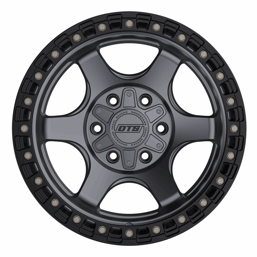DROPSTAR TRAIL SERIES 604AB WHEELS 6X5.5(139.7) & 6X135 - ANTHRACITE & BLACK LIP