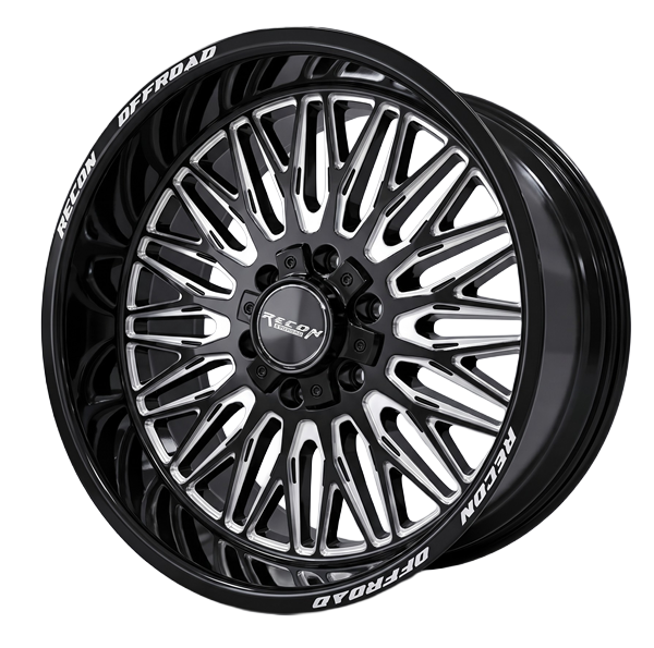 24X12 RECON OFFROAD RCO21 GLOSS BLACK MILLED WITH 8X180 BOLT PATTERN AND -44 OFFSET