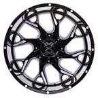 20X10 XTREME FORCE RAPTOR WHEELS 6X5.5(139.7) & 6X135 -25 OFFSET - GLOSS BLACK & MILLED