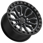 17X9 TIS 556AB OFF-ROAD WHEELS - 6X5.50 WITH -12 OFFSET - ANTHRACITE WITH BLACK LIP RING