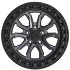 17X9 TIS 556AB OFF-ROAD WHEELS - 6X5.50 WITH -12 OFFSET - ANTHRACITE WITH BLACK LIP RING