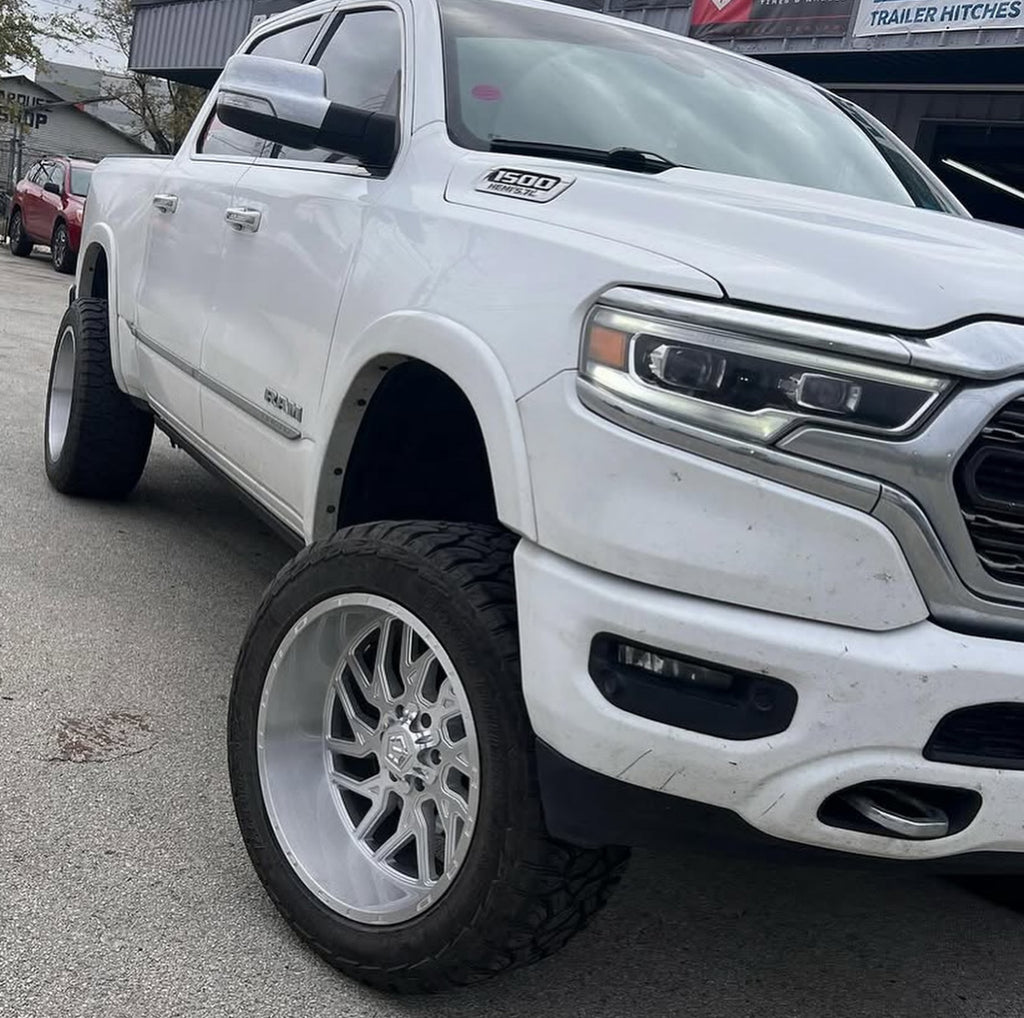 22X12 TIS 544BSM OFF-ROAD WHEELS WITH 8X170 BOLT PATTERN AND -44 OFFSET - SILVER BRUSHED