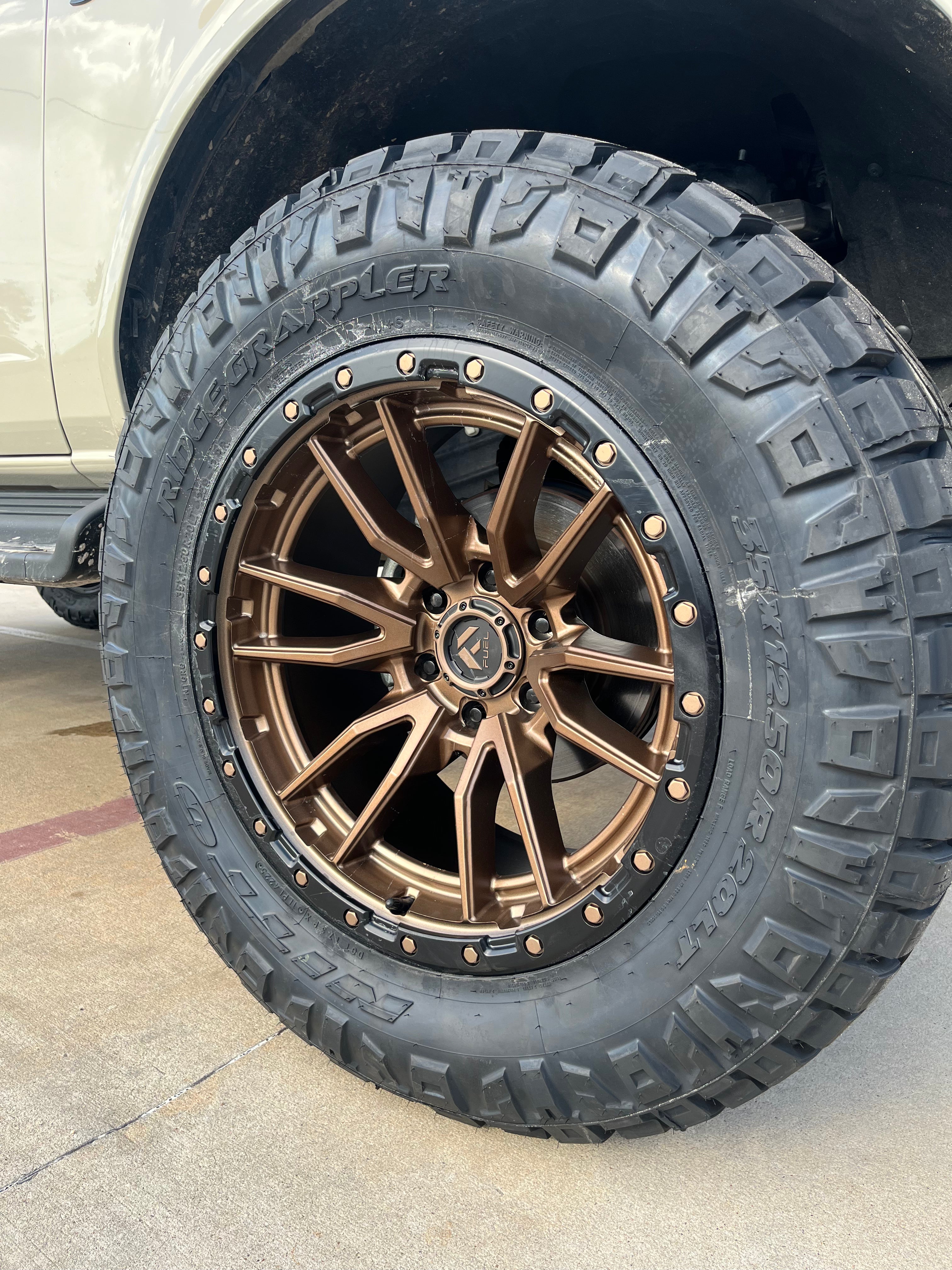 2021 - 2027 FORD BRONCO WITH 20X10 FUEL REBEL OFF-ROAD WHEELS AND 35X12.50R20 NITTO RIDGE GRAPPLER TIRES - GALLERY