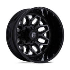 FUEL FLUX D875 DUALLY WHEELS 8X200 - GLOSS BLACK BRUSH FC GRAY DDDT