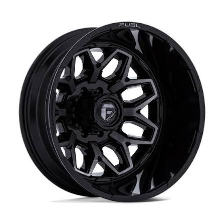 FUEL FLUX D875 DUALLY WHEELS 8X200 - GLOSS BLACK BRUSH FC GRAY DDDT