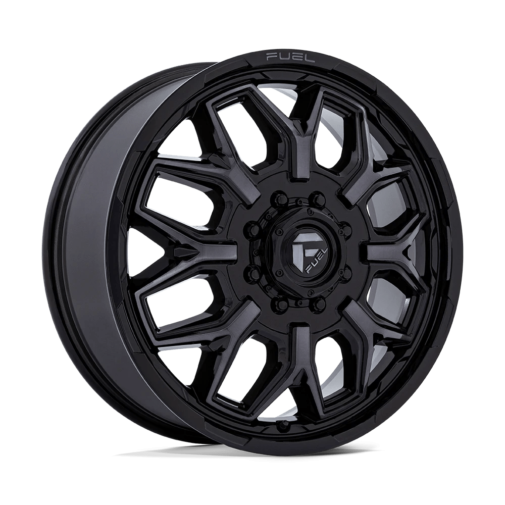 FUEL FLUX D875 DUALLY WHEELS 8X200 - GLOSS BLACK BRUSH FC GRAY DDDT