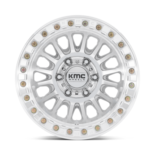 KMC KM239 Impact Beadlock 17x9 Inch Wheel with Machined Finish, 5x127 Bolt Pattern, -12 Offset, 71.50 Center Bore