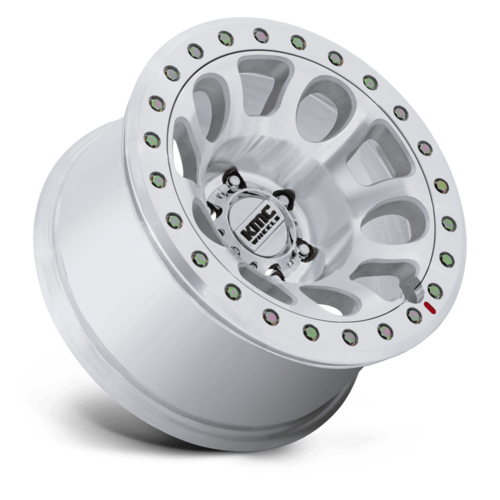 KMC KM241 E25 Beadlock 17x9 Inch Wheels with Machined Finish and 6x139.7 Bolt Pattern