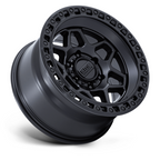 KMC KM553 TORX 17x9 Matte Black with Gloss Black Lip Wheel - 5x127 Bolt Pattern, -12 Offset, 71.50 Center Bore