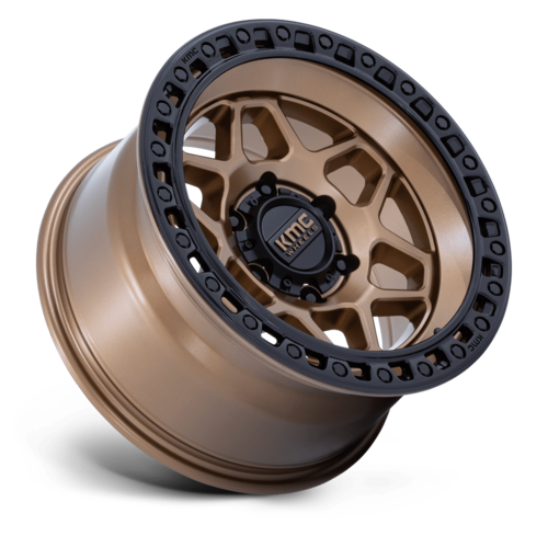 KMC KM553 TORX 17x8.5 Inch Matte Bronze with Gloss Black Lip Wheel