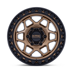 KMC KM553 TORX 17x8.5 Inch Matte Bronze with Gloss Black Lip Wheel - 6x139.7 Bolt Pattern, +25 Offset