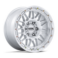 KMC KM555 Attack 17x8.5 Inch Silver Gloss Machined Face Wheel with 6x135 Bolt Pattern and +25 Offset