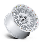 KMC KM555 Attack 17x8.5 Inch Gloss Silver with Machined Face Wheel for 6x139.7 Bolt Pattern and -10 Offset