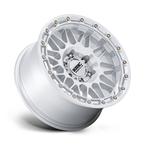 KMC KM555 Attack 17x8.5 Inch Silver Gloss Machined Face Wheel with 6x135 Bolt Pattern and +25 Offset