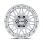 KMC KM555 Attack 17x8.5 Inch Gloss Silver with Machined Face Wheel for 6x139.7 Bolt Pattern and -10 Offset