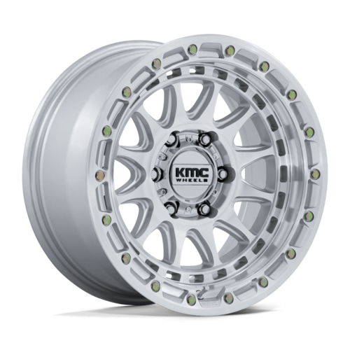 KMC KM556 CRUX 17x8.5 Inch Gloss Silver Machined Face Wheel with 5x127 Bolt Pattern and 71.50mm Center Bore