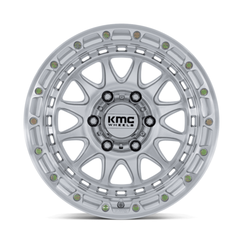 KMC KM556 CRUX 17x8.5 Inch Silver Gloss Machined Face Wheel - 6x135 Bolt Pattern, +25 Offset, 87.10 Center Bore