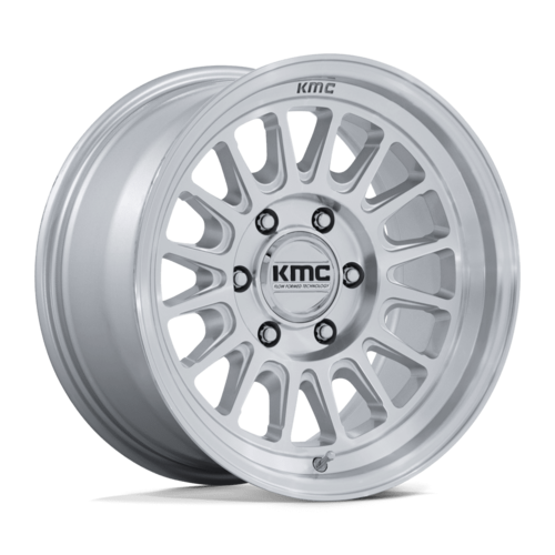 KMC Impact FFT 17x8.5 Inch Gloss Silver with Machined Face Wheel - 6x135 Bolt Pattern, +0 Offset