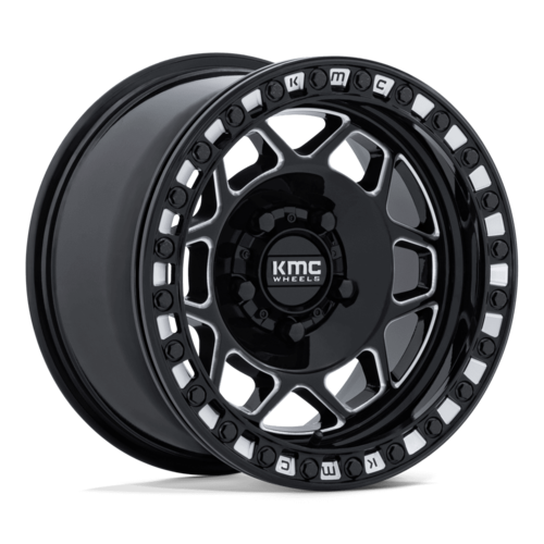 KMC Powersports KS241 TORX UTV Beadlock 15x8 Wheel with Gloss Black Milled Finish