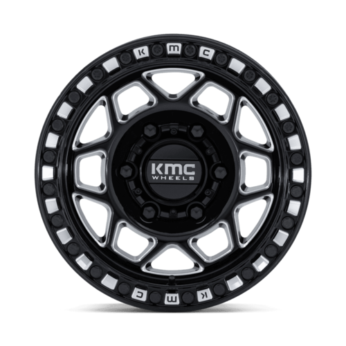 KMC Powersports KS241 TORX UTV Beadlock Wheel - 15x8 Inches, 6x139.7 Bolt Pattern, Gloss Black Milled Finish