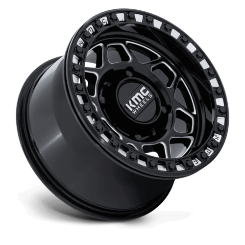 KMC Powersports KS241 TORX UTV Beadlock Wheel - 15x7, 4x156 Bolt Pattern, +38 Offset, Gloss Black Milled Finish