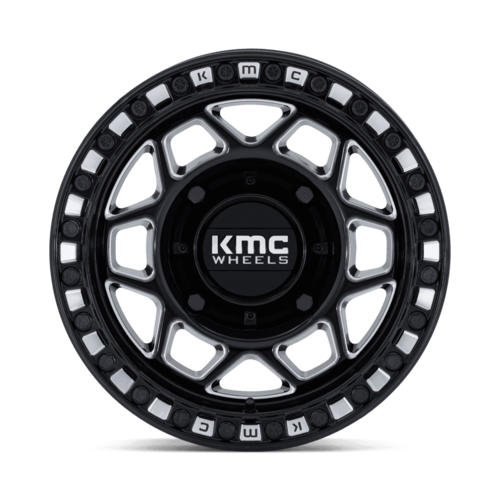 KMC Powersports KS241 TORX UTV Beadlock Wheel - 15x7, 4x156 Bolt Pattern, +38 Offset, Gloss Black Milled Finish