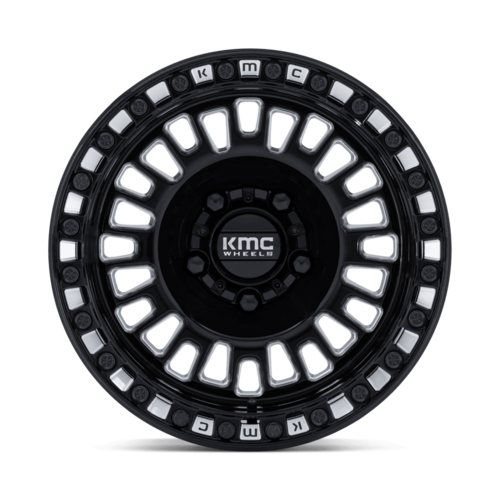 KMC Powersports KS242 AZTEC UTV Beadlock Wheel - 15x7 inches, 5x114.3 Bolt Pattern, +38 Offset, Gloss Black Milled Finish