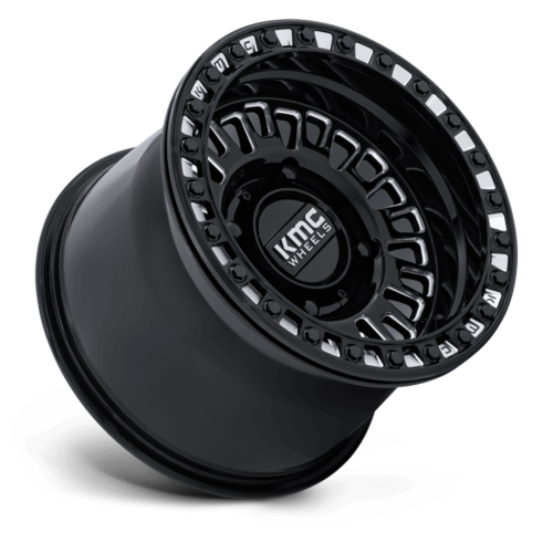 KMC Powersports AZTEC UTV Beadlock Wheel 15x8 4x137 Gloss Black Milled