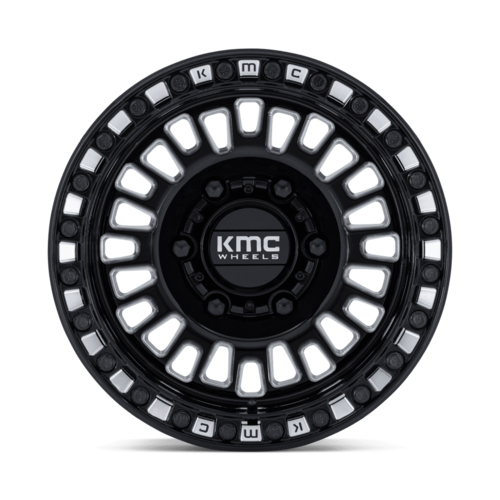 KMC Powersports AZTEC UTV Beadlock Wheel 15x8 - Gloss Black Milled Finish