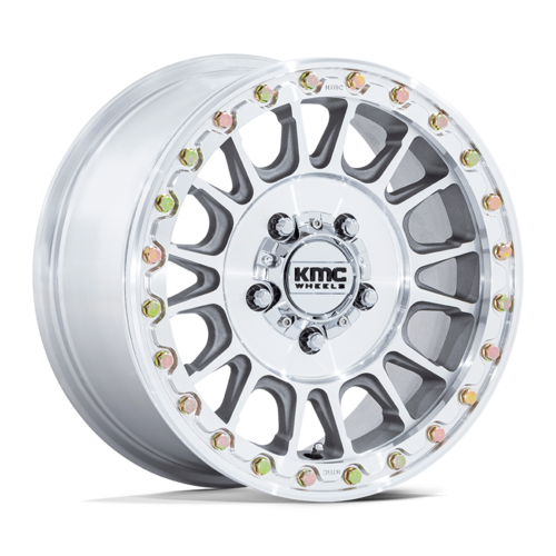 KMC Powersports KS239 Impact UTV Beadlock Wheel 15x7 - Machined Finish with 5x114.3 Bolt Pattern and +10 Offset