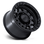 KMC Powersports KS241 TORX UTV Beadlock Wheel 15x7 - Matte Black with Gloss Black Ring, 6x139.7 Bolt Pattern, +38 Offset