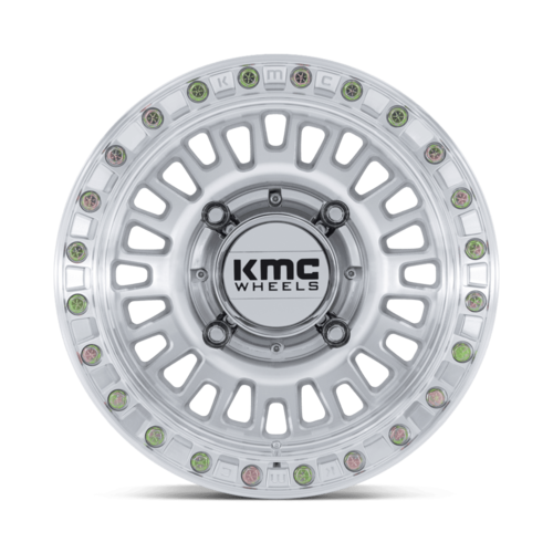 KMC Powersports AZTEC UTV Beadlock Wheel 15x8 - Machined Finish with 5x114.3 Bolt Pattern