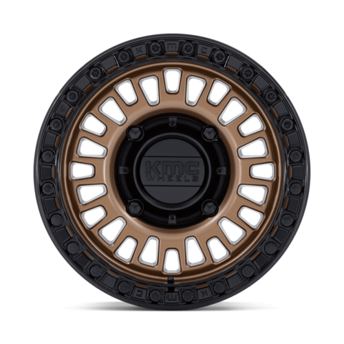 KMC Powersports AZTEC UTV Beadlock Wheel – 15x10 Inches, 5x114.3 Bolt Pattern, Matte Bronze with Black Ring