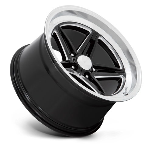 American Racing Vintage VN514 Groove 18x8 Gloss Black Milled Wheel with Diamond Cut Lip and 5x120.65 Bolt Pattern