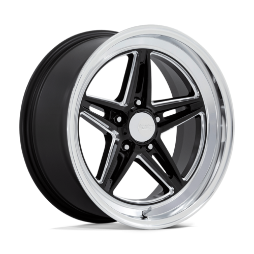 American Racing Vintage VN514 Groove 20x10 Gloss Black Milled with Diamond Cut Lip Wheel