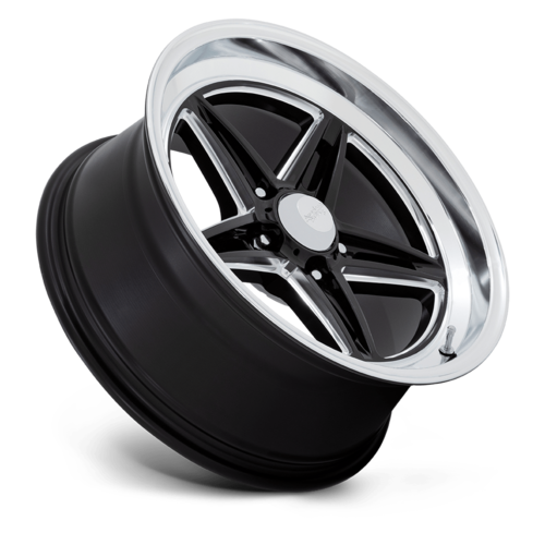 American Racing Vintage VN514 Groove 18x10 Inch Gloss Black Milled Wheel with Diamond Cut Lip and 5x120.65 Bolt Pattern